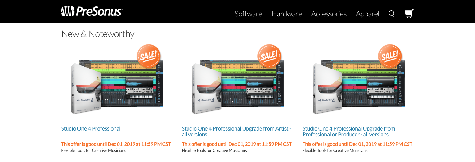 PreSonus Studio One -tarjous